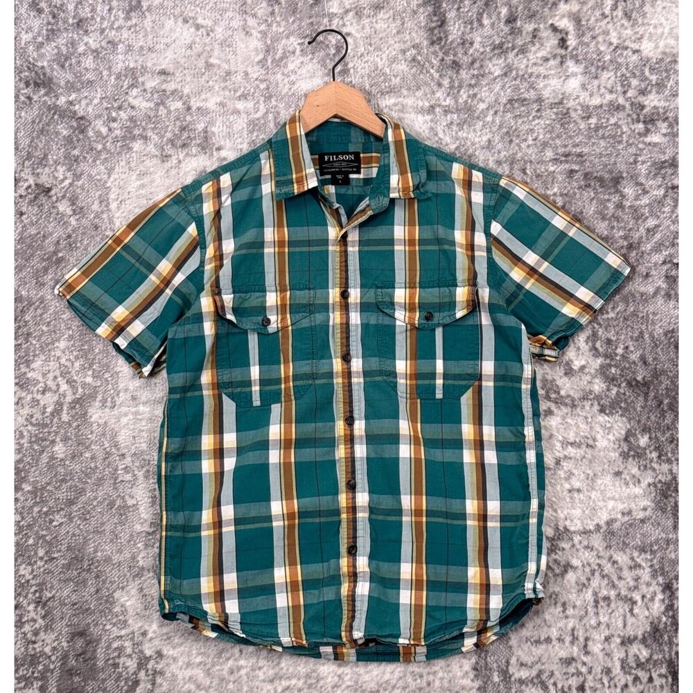 Filson Green Plaid Casual Button Down Shirt